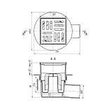 Трап ANIplast з горизонтальним випуском 50 мм, з решіткою 10х10 см ТА5604EU, фото 2