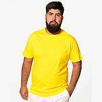 Мужская футболка JHK, Regular, желтая, размер 3XL, хлопок, круглый вырез