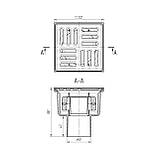 Трап ANIplast з вертикальним випуском 50 мм, з неіржавкою решіткою 10х10 см TA5202EU, фото 2