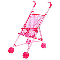 Детская коляска для кукол 886-1A трость, двойные пластиковые колеса, складная (886K-1A)