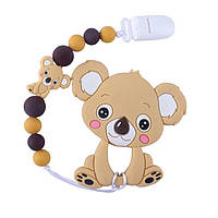 Прорізувач WD210712 Коала силіконове намисто 26 см  Коричневий