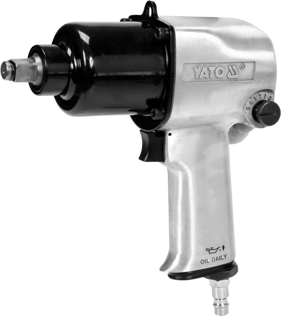Пневматичний ударний гайковерт YATO YT-09525, 7000 об/хв, 850 Нм, 119 л/хв, 1/2"