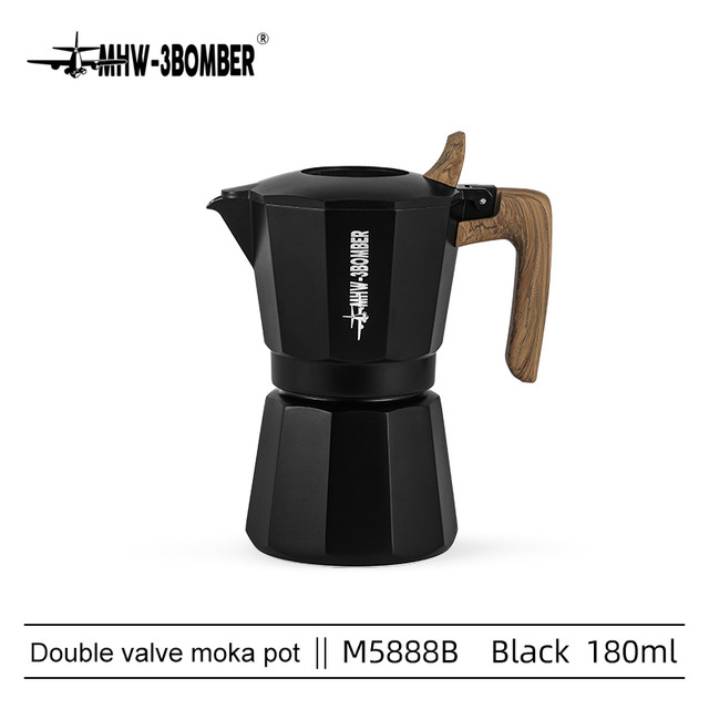 Кофеварка гейзерная 180 мл. MHW-3Bomber Double Valve Moka Pot Черная Кофеварка гейзерная 180 мл. MHW-3Bomber Double Valve Moka Pot Черная