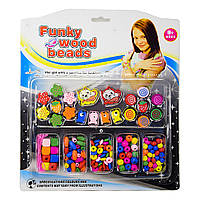 Набір бісеру TX1134A, дерев'яні намистини, гумка  TX1134B