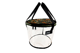 Відро для прикормки Kibas прозоре з кришкою конусоподібне 26-30 см (VIDRO-SKP-26-30PR)