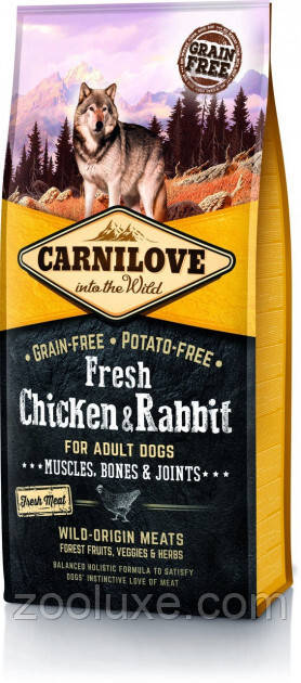 Carnilove Fresh Chicken & Rabbit 1,5 кг / Карнілав Курка та Кролик корм для собак