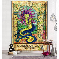 Гобелен на стену с изображением аркан королева кубков из материала полиэстер, декоративное полотно