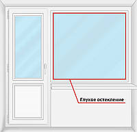 Окна металлопластиковые Балконный блок ПВХ Rehau EURO 70, 2100*2000мм