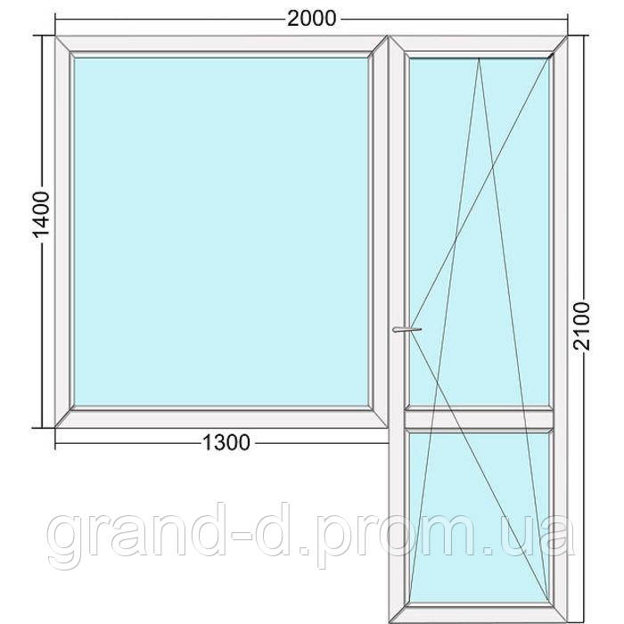 Окна металлопластиковые Балконный блок ПВХ Rehau EURO 70, 2100*2000мм - фото 2 - id-p2128654584