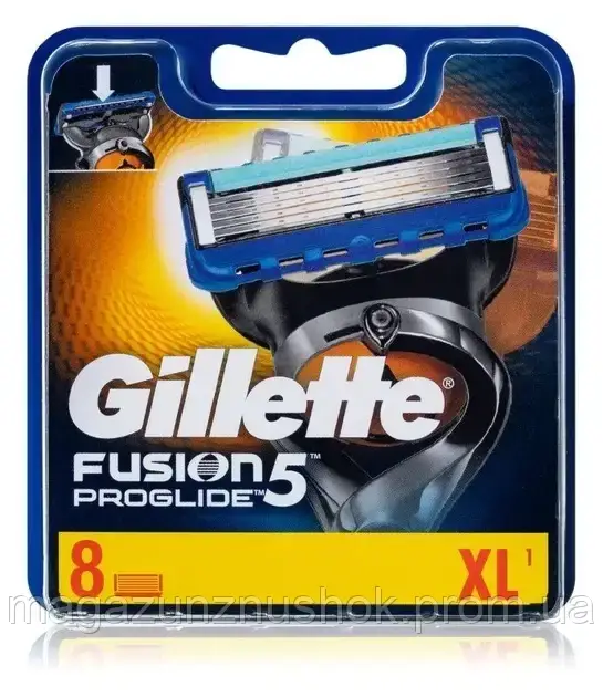 Gillette Fusion Proglide 8 шт. в пакованні змінні касети для гоління (леза джилет)