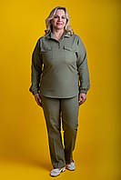 Женский костюм брюки и блуза Zeta-m цвет олива