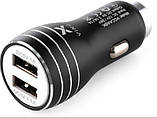 Зарядний пристрій автомобільний Vinga QC3 Quick Dual USB Car Charger aluminium 18W Max 2USB, швидке заряджання, фото 3