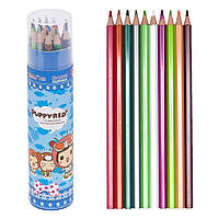 Олівець 18 кольорів 6181, у тубусі Синій