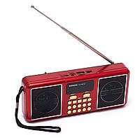 Портативний радіоприймач акумуляторний FM радіо YUEGAN YG-1881UR c SD-карта, MP3 плеєр червоний