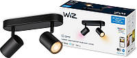 WiZ Светильник точечный накладной умный IMAGEO Spots, 2х5W, 2200-6500K, RGB, Wi-Fi, черный Strimko - Купи Это