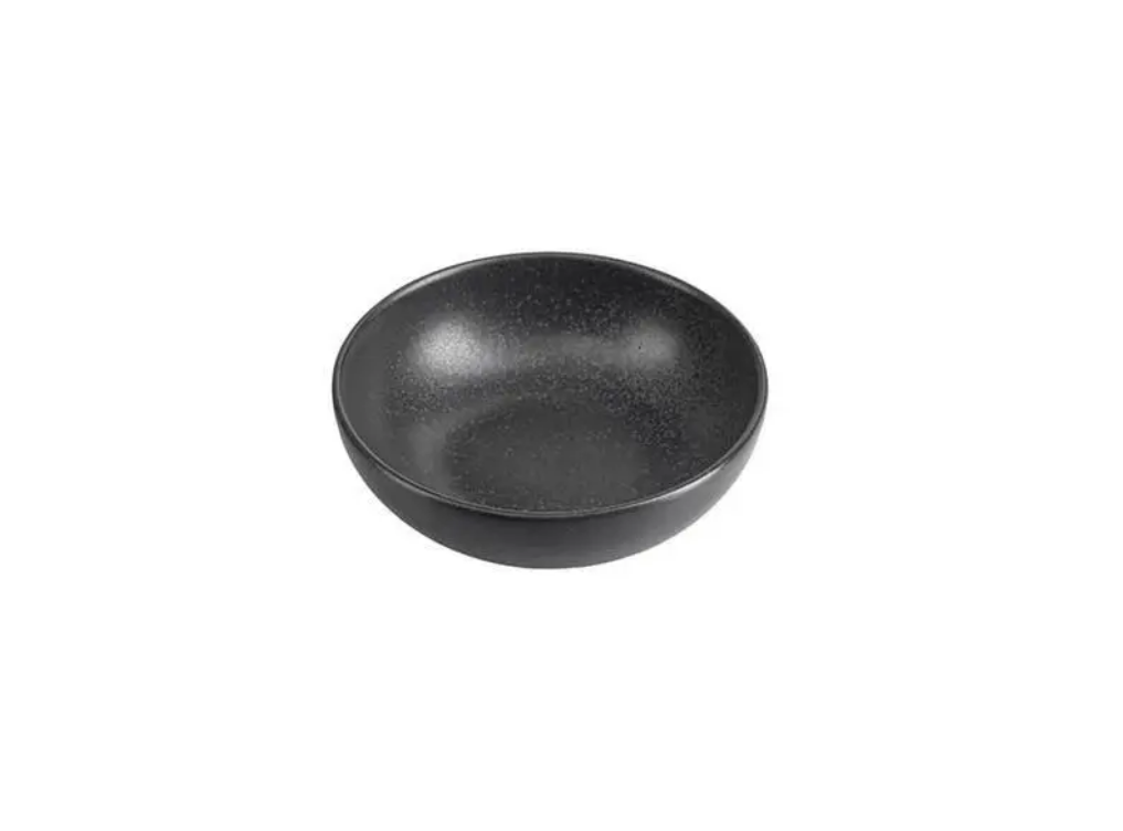 Салатник-соусник із порцеляни глибокий круглий Black Porland 95 мл 10 см 368109/Bl