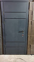 Двери входные металлические Булат К84 850/950*2050 мод. 515/ Гладкая Графит матовый/ Белый супермат