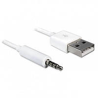 Кабель аудио USB для iPod Shuffle PowerPlant S0483 Jack 3.5mm M 4 pin -USB AM 0.15м белый