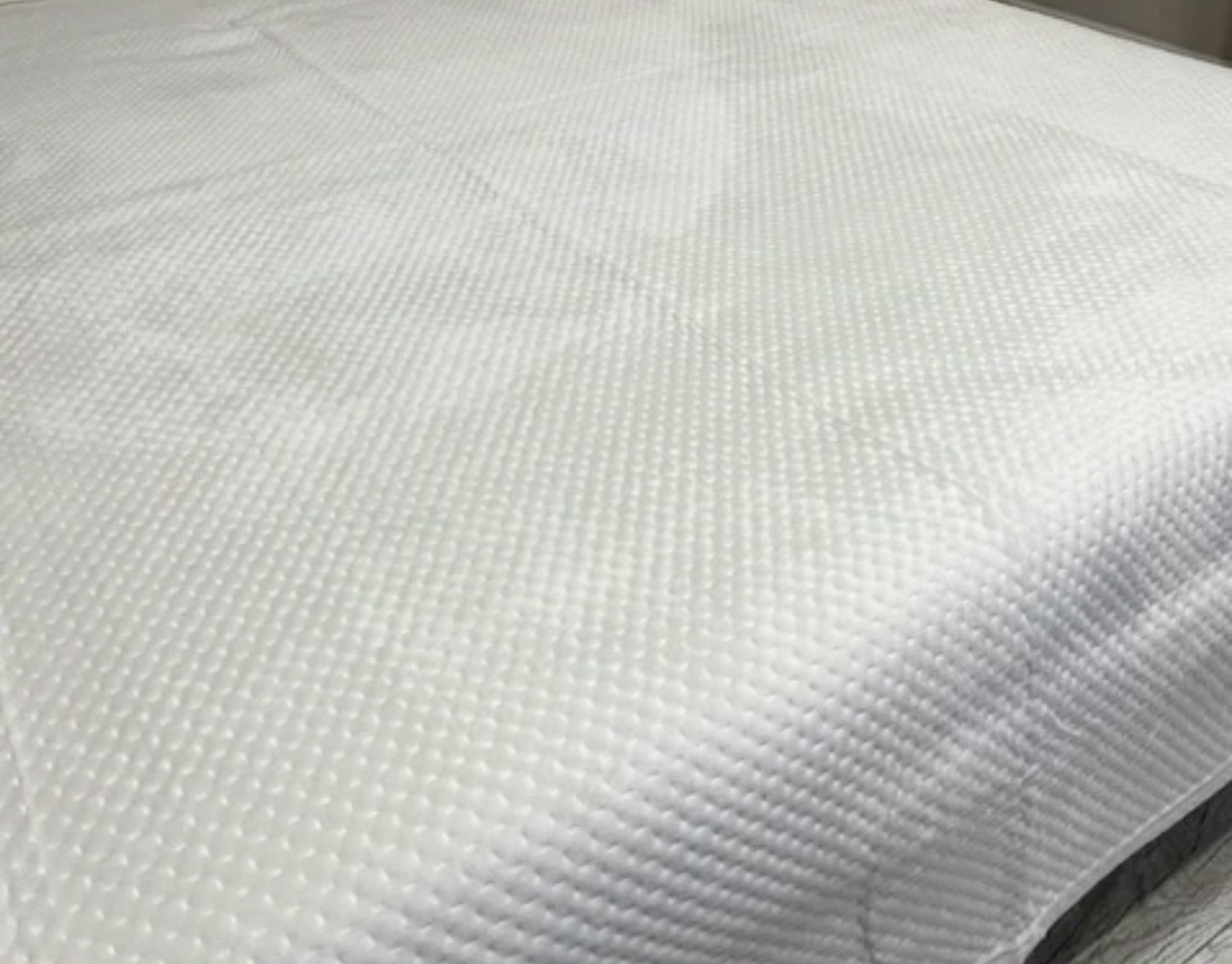 Велюрове стьобане покривало 220*240 5д молочне, фото 1