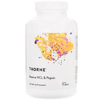 Витаминно-минеральный комплекс Thorne Research Бетаин HCL и Пепсин, Betaine HCL & Pepsin, 225 капсул