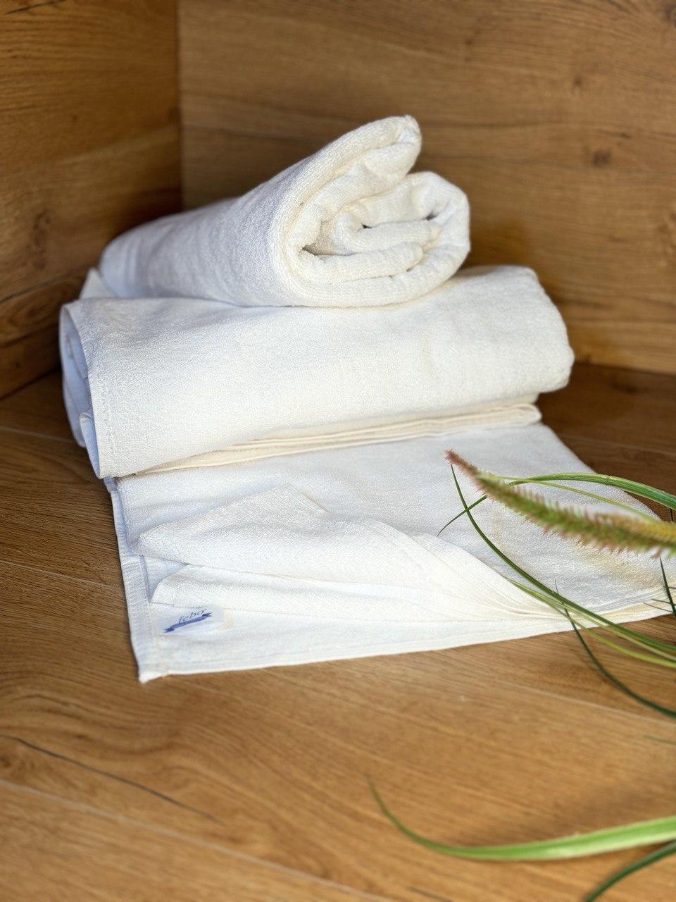 Махровий білий рушник готельного типу 100*150 см Febo Туреччина, фото 1