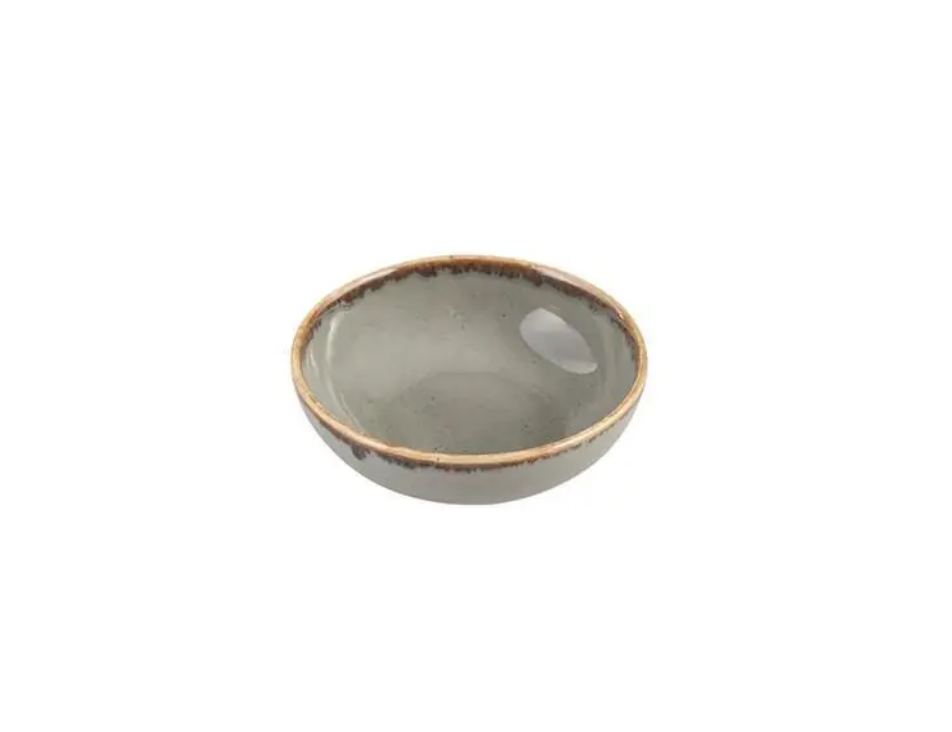 Порцеляновий глибокий салатник-соусник круглий Dark Grey Porland 95 мл 10 см 368109/DG