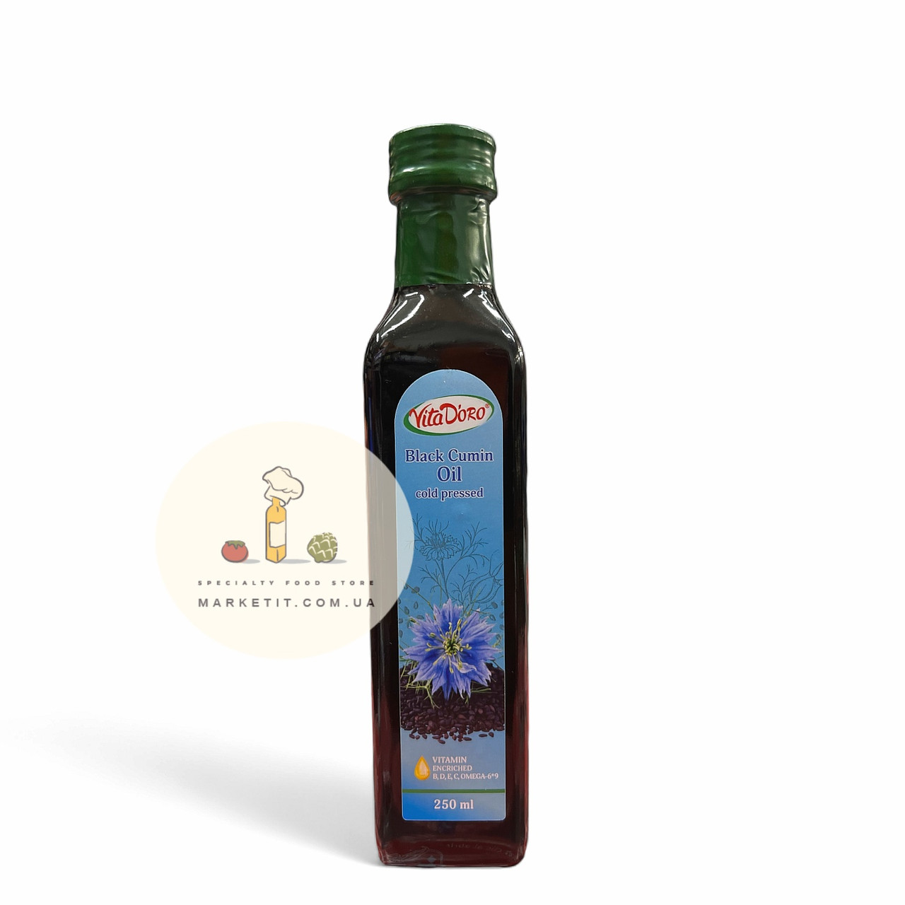 Олія чорного кмину Vita D'or Black Cumin Oil, холодний віджим 250 мл.