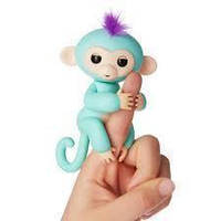 Интерактивная ручная обезьянка Fingerlings Happy Monkey Bella БИРЮЗОВЫЙ! Мега цена