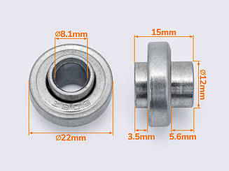 Підшипники для коліс 22*15*8.1 мм (ART-04)