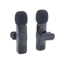 Бездротовий подвійний петличний мікрофон з роз'ємом Jack 3.5 для телефону та камери K53