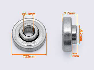 Підшипники для коліс 22*6.1*3.0 мм (ART-01)