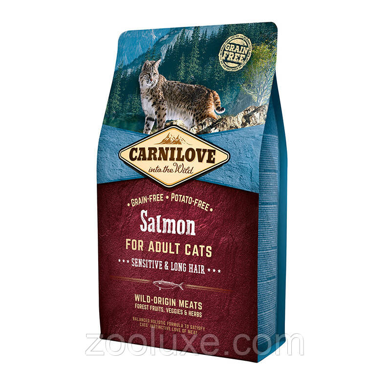 Carnilove Cat Sensitive & Long Hair Salmon 400 г Карналов Сенситив Лонг Хейр Корм для котів