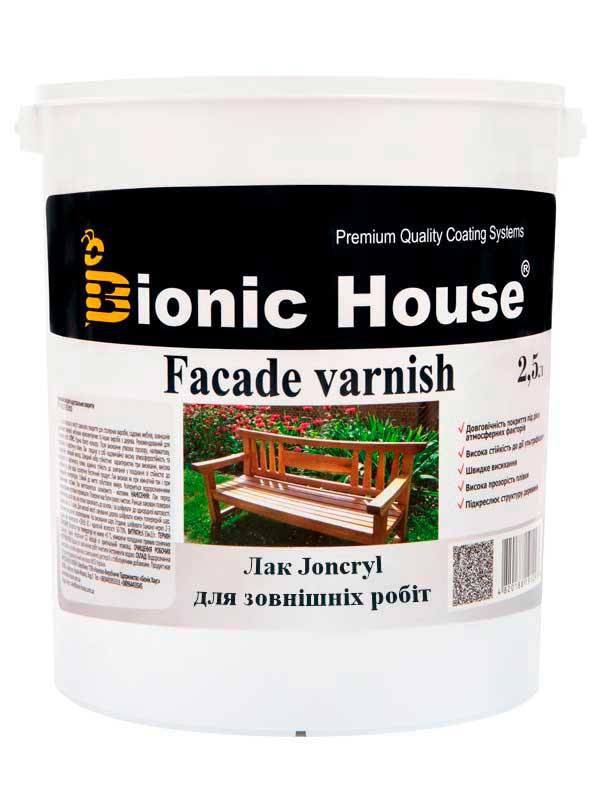 Лак Для зовнішніх робіт по дереву Joncryl Bionic-House 2,5л Безбарвний Полуматовий (2128670199)