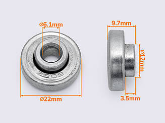 Підшипники для коліс 22*6.1*3.5 мм (ART-02)