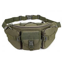 Сумка поясная тактическая / Мужская сумка на пояс / Армейская сумка. PQ-745 Цвет: зеленый