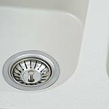 Гранітна мийка для кухні Platinum 7648W TWIN глянець Біла, фото 2