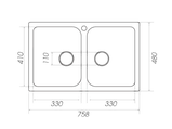 Гранітна мийка для кухні Platinum 7648W TWIN глянець Пісок, фото 3