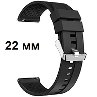 Ремінець Silicone універсальний легкознімний для годинника 22 мм Black