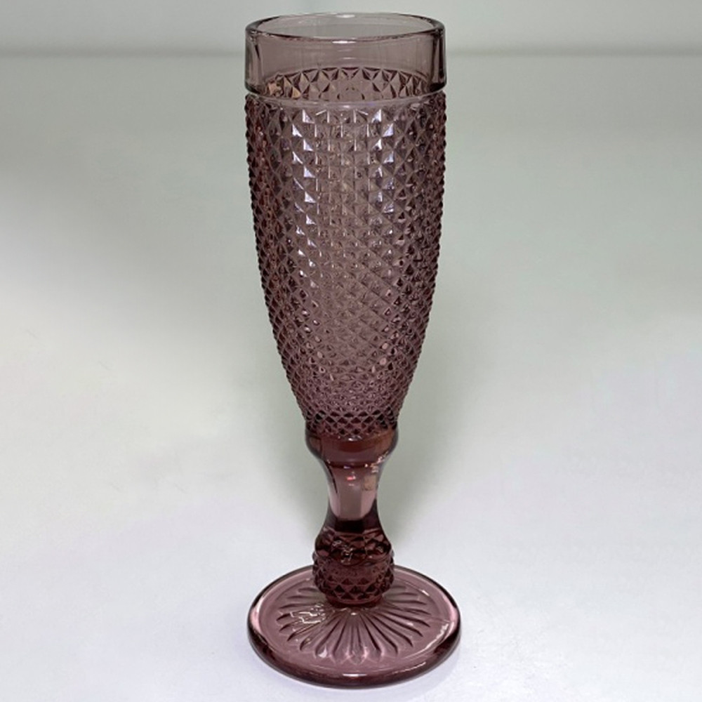 Келих для шампанського з кольорового скла "Амбер", 150мл, Рожевий, фото 1