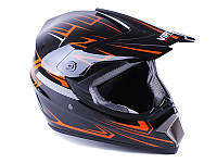 Шлем мотоциклетный кроссовый MD-905 VIRTUE (черно-оранжевый, size S)