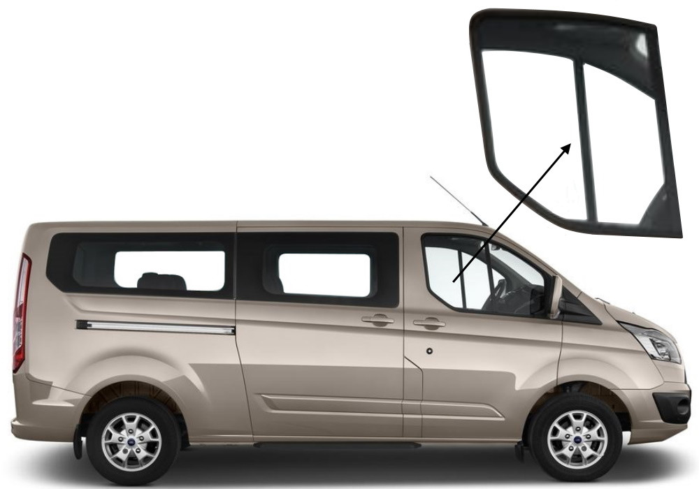Бічне скло Ford Transit Custom 2013-2023 передніх дверей праве