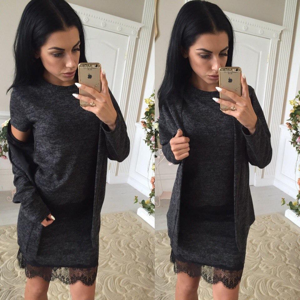 Класичний жіночий костюм трійка зі спідницею топом і кардиганом ангоровий костюм чорний з мереживом, фото 1