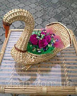 Подставка для цветов Лебедь плетеные, кашпо цветочник для сада Код/Артикул 186 лебедь1