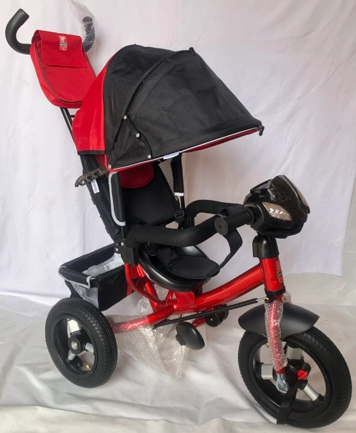 Велосипед коляска триколісний Best Trike на надувних колесах червоний, фото 1