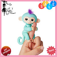 Интерактивная ручная обезьянка Fingerlings Happy Monkey Bella БИРЮЗОВЫЙ, отличный товар