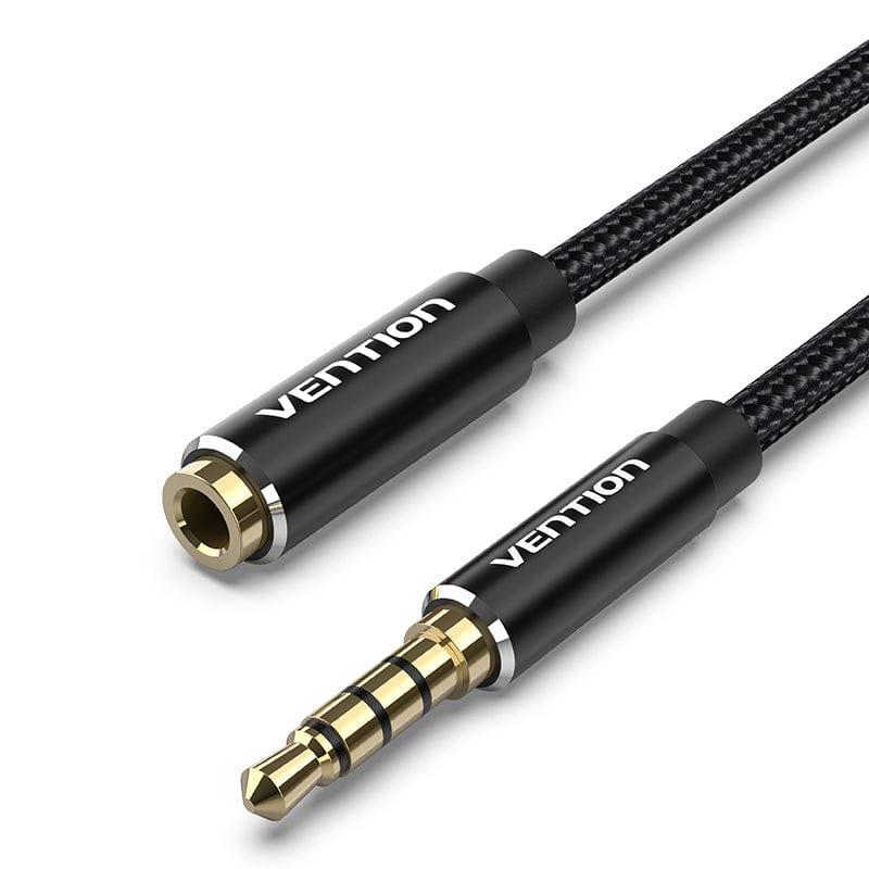 Кабель аудіо Vention TRRS 3.5 mm подовжувач 5 м Black (BHCBJ), фото 1