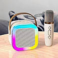 Портативна Bluetooth колонка з мікрофоном K12 Бездротова Міні караоке з RGB підсвічуванням для дітей, фото 7