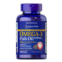 Puritan's Pride Double Strength Omega-3 Fish Oil 1200 mg 90 капс DS