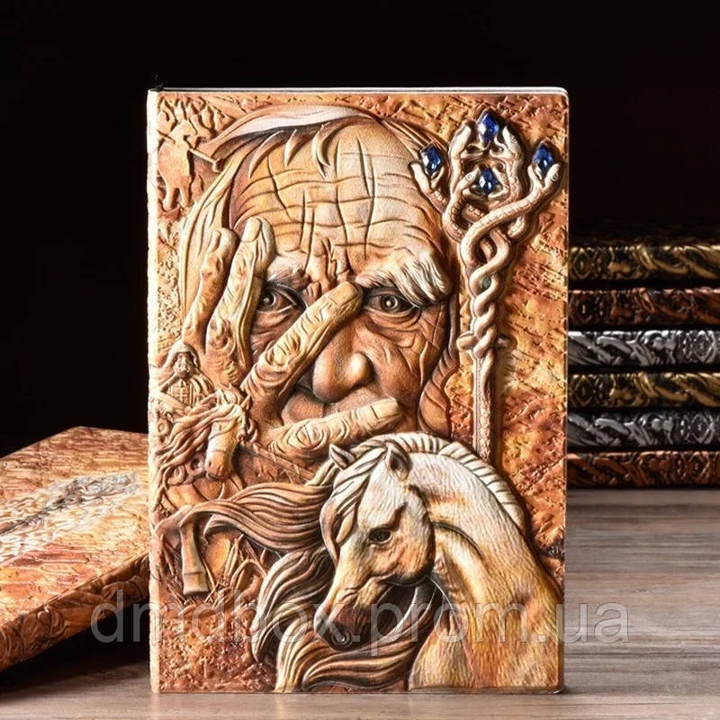 Винтажный блокнот с тисненным изображением языческого волхва, А5 - фото 1 - id-p2128942078