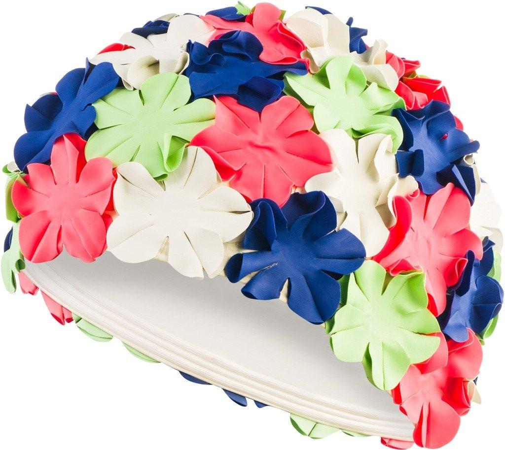 Шапочка для плавання Aqua Speed Bloom 5704 (105-02) White/Green/Pink/Dark Blue, фото 1